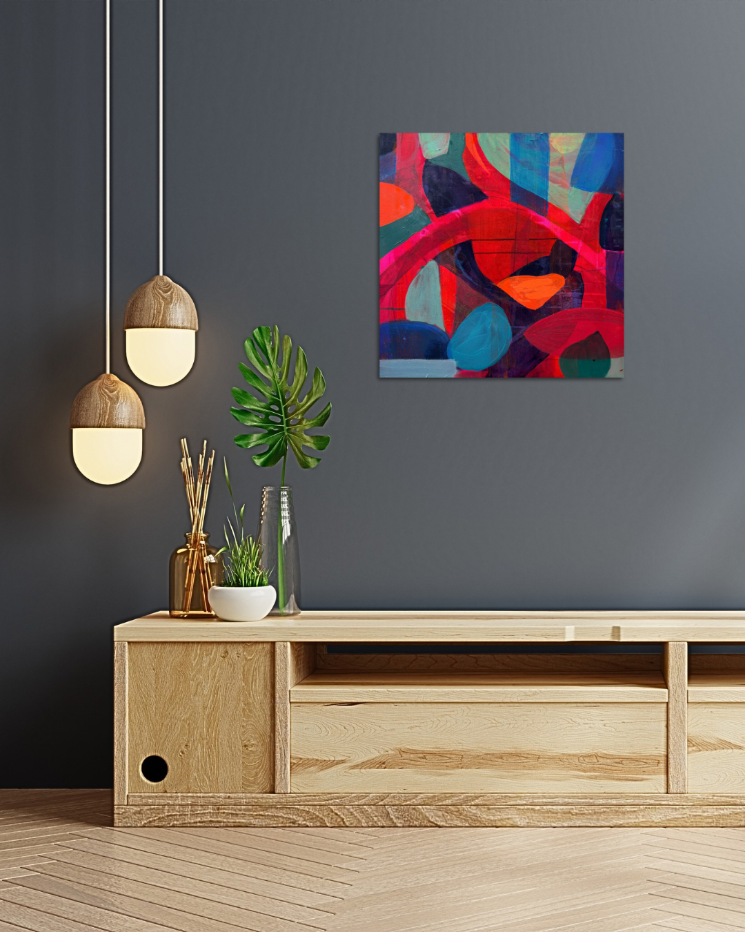 “Magical Thinking” original square painting by Kasey Wanford, 18x18