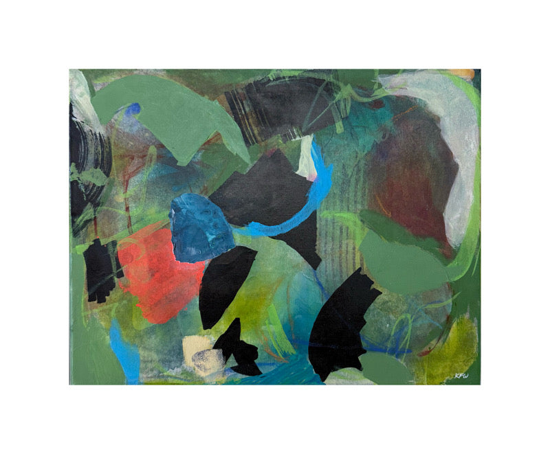 "Little Known Facts" Original Abstract Acrylic Painting on Canvas, 11x14