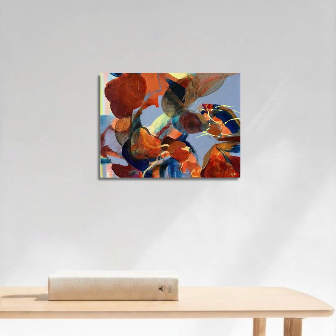 "Thoughts Too Loud" Original Abstract Acrylic Painting on Canvas, 16x12