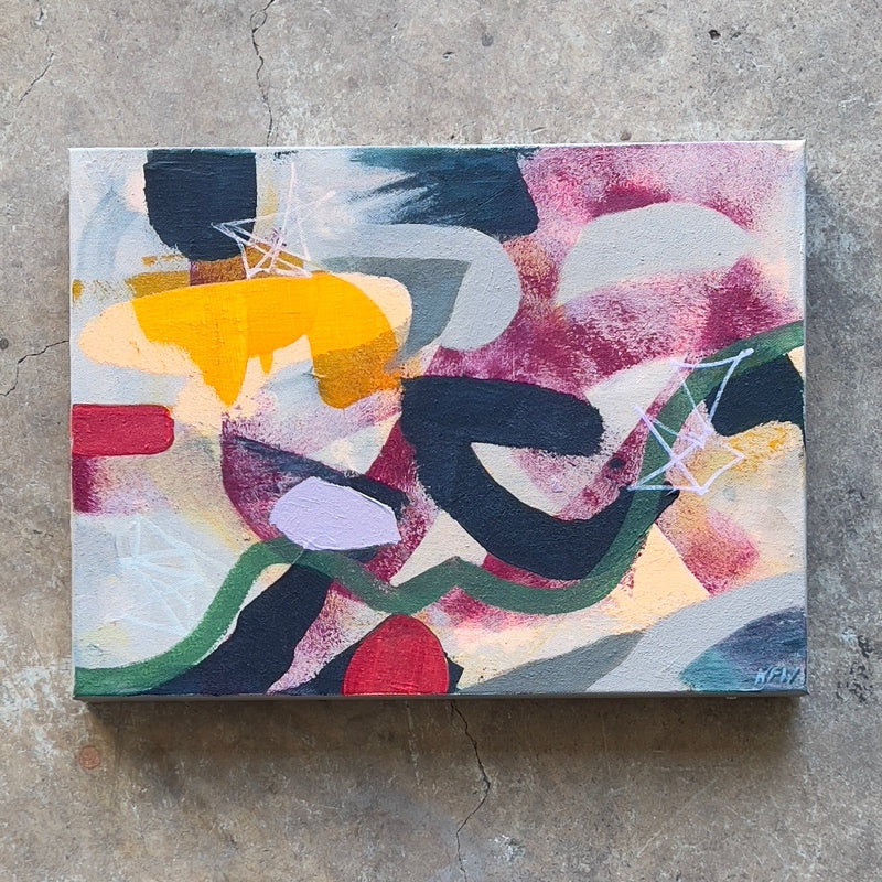 "VIP Suite" Original Abstract Acrylic Painting on Canvas, 12x16