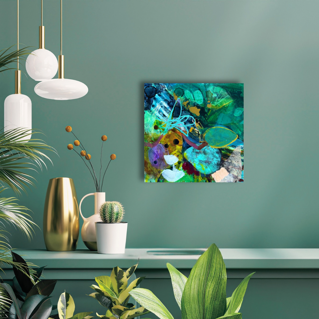 “Farther Still” Original Abstract Painting by Artist Kasey Wanford, 10x10
