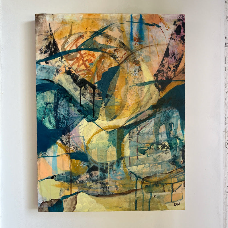 “Race to the Finish” Original Abstract Painting by Kasey Wanford
