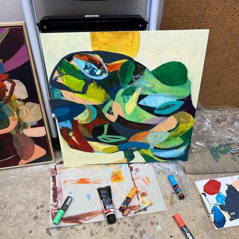 "Cortex" Original Abstract Acrylic Painting on Panel, 24x24