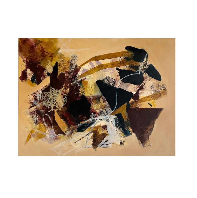 "All the Thinking" Original Abstract Acrylic Painting on Panel, 24x18