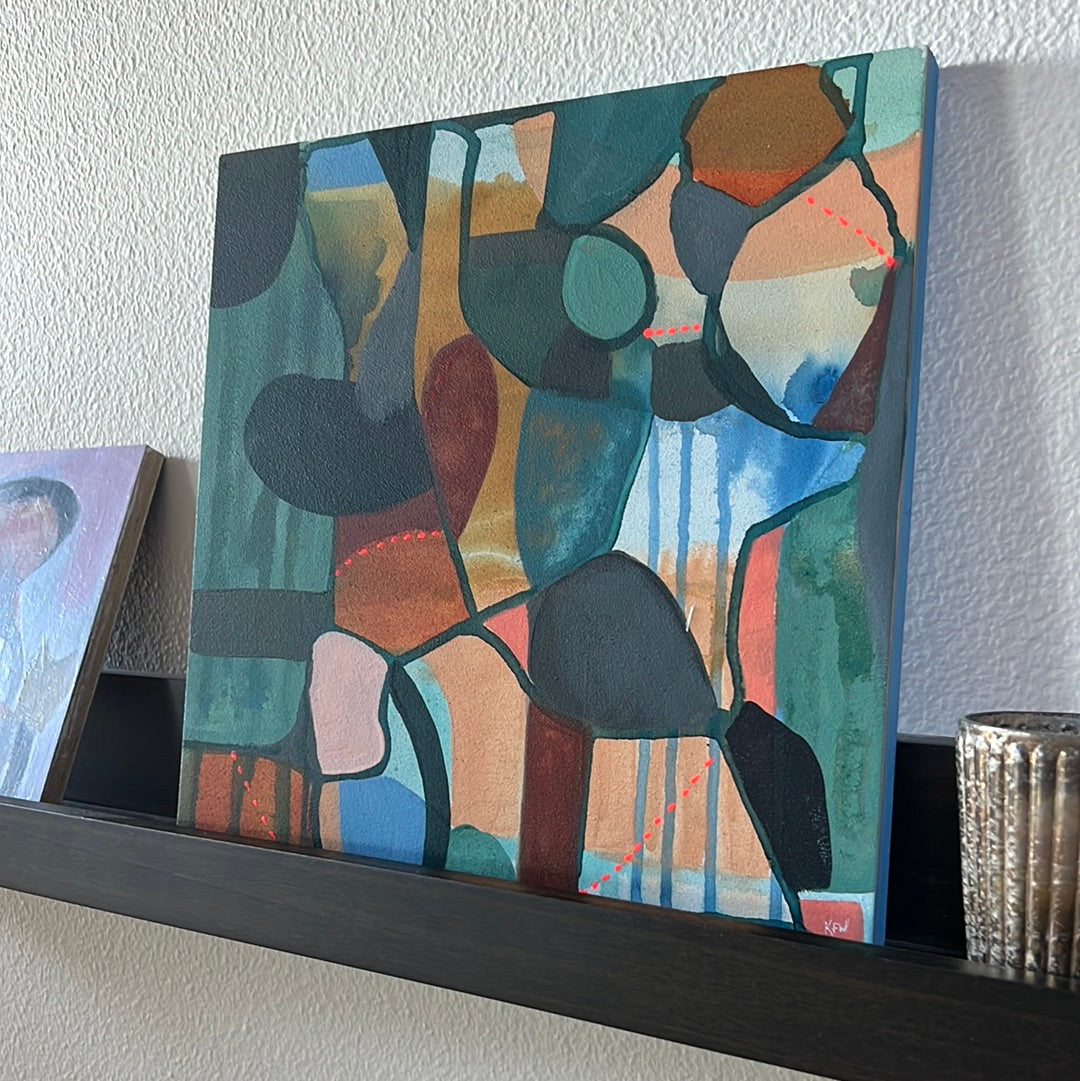 "To and Fro" Original Abstract Acrylic Painting on Panel, 12x12