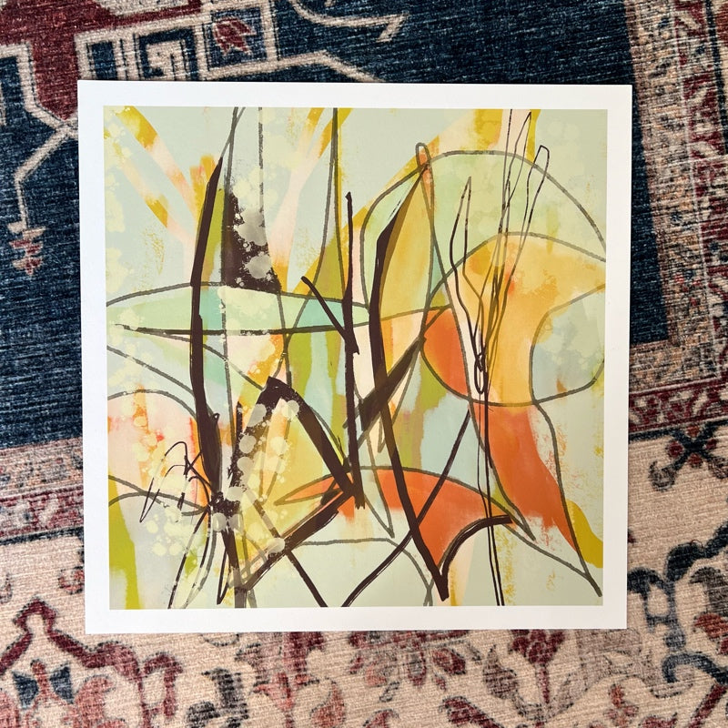 Bye - Abstract Giclée Art Print 14" x 14" | Modern Square Abstract Wall Art