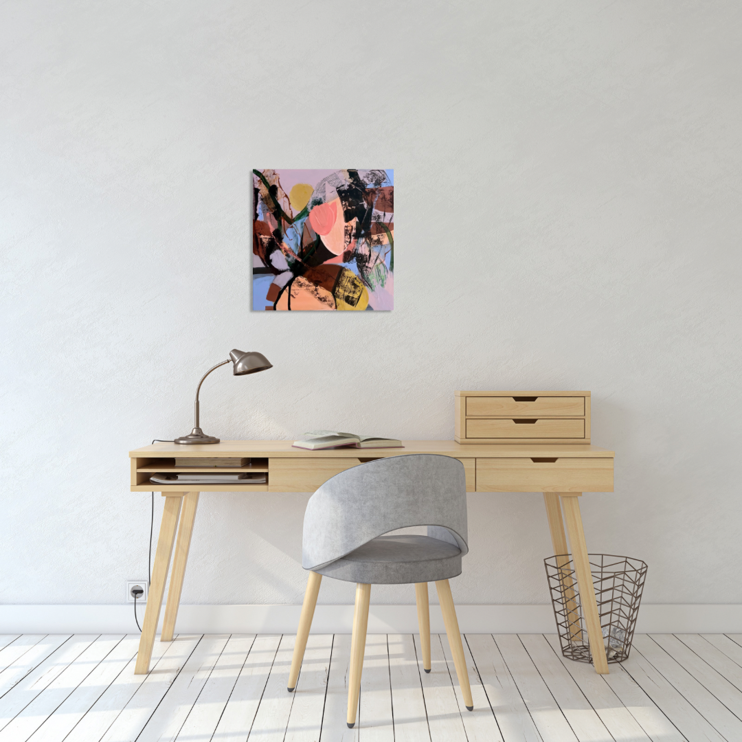 "The More You Live the More You Love" Original Abstract Acrylic Painting on Canvas, 12x12
