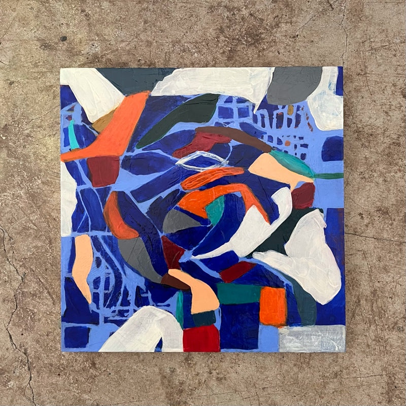 "No Net Ensnares Me" Original Abstract Acrylic Painting on Panel, 12x12