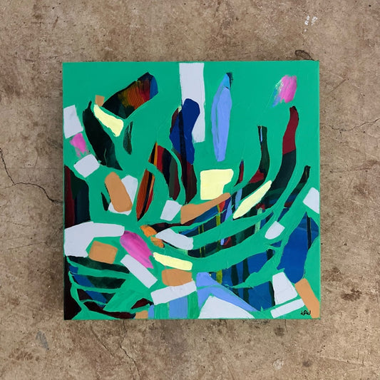 “Elevated Green” original abstract painting by Kasey Wanford
