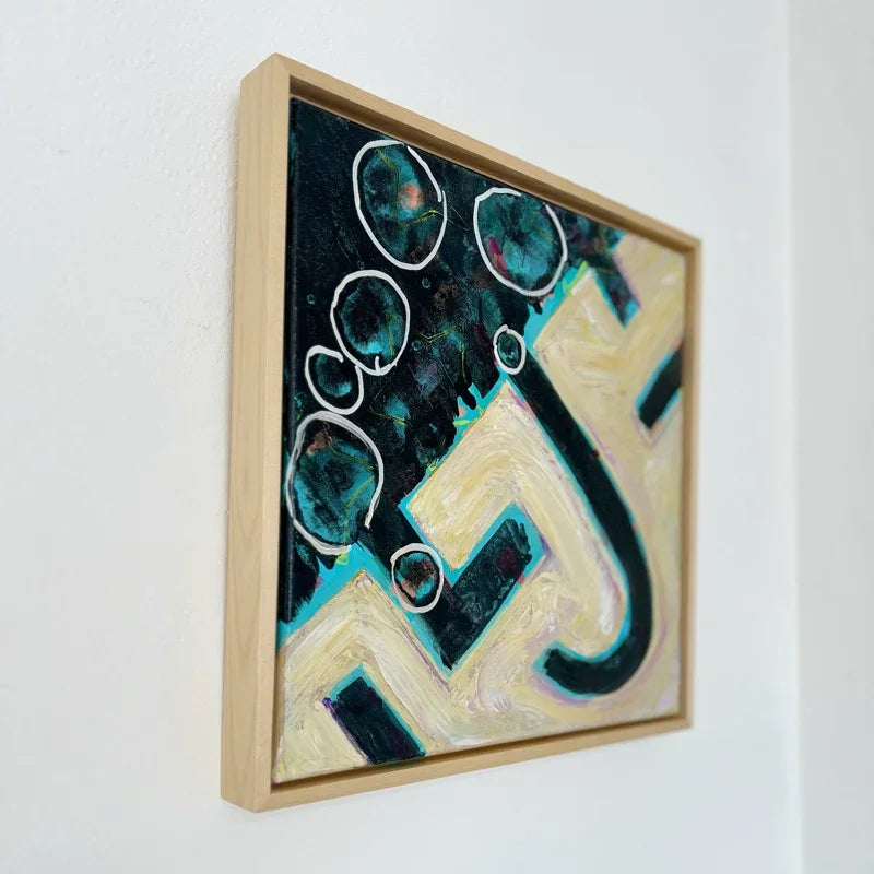 “Same Tilt New Rise”, modern original square abstract painting on canvas, 12x12 inches