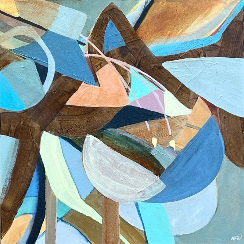 "Quick and Painless" Original Abstract Acrylic Painting on Panel, 12x12