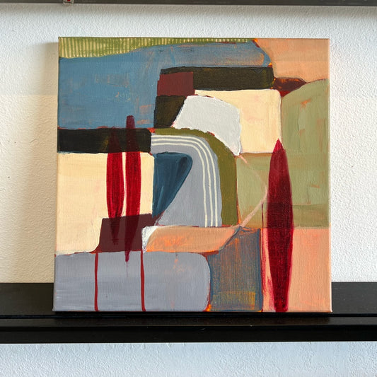 “Red Trees" Original abstract painting by Kasey Wanford