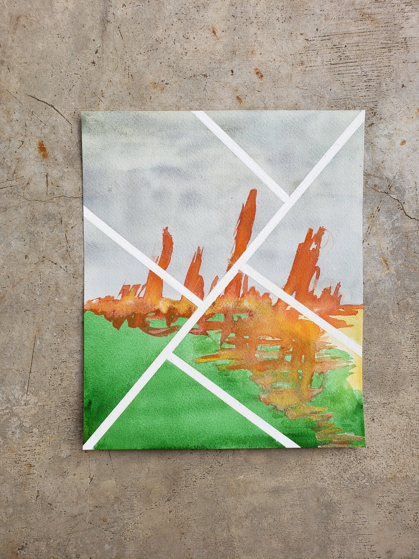 "World News" original art painting by Kasey Wanford