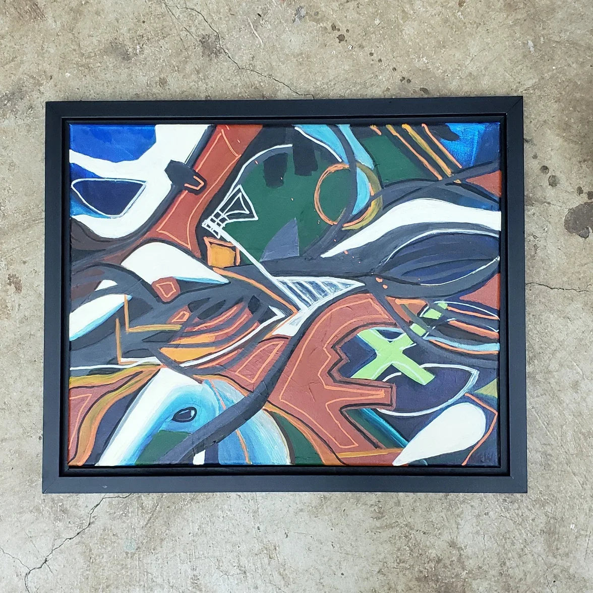 "Tragic Creeper" Original Abstract Acrylic Painting on Canvas, 20x16