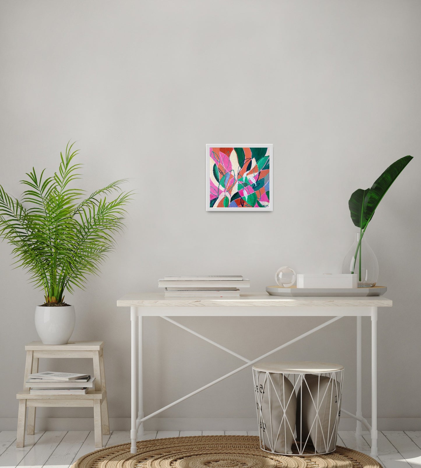 "Care and Feeding of Houseplants" Original abstract painting by Kasey Wanford