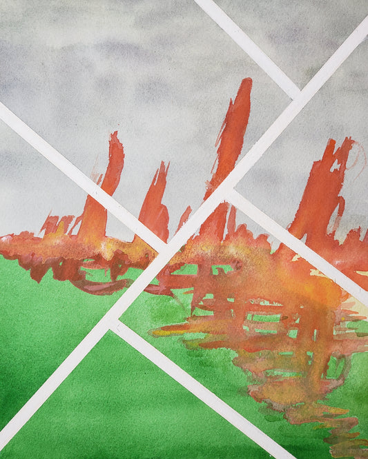 "World News" original art painting by Kasey Wanford