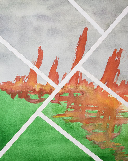 "World News" original art painting by Kasey Wanford