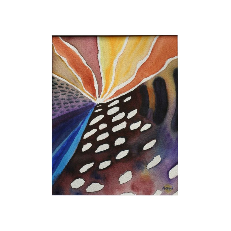 Abstract contemporary ORIGINAL watercolor painting 8x10, "Sanctuary I"