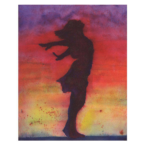 Original Watercolor Painting, 8x10, Woman Silhouette