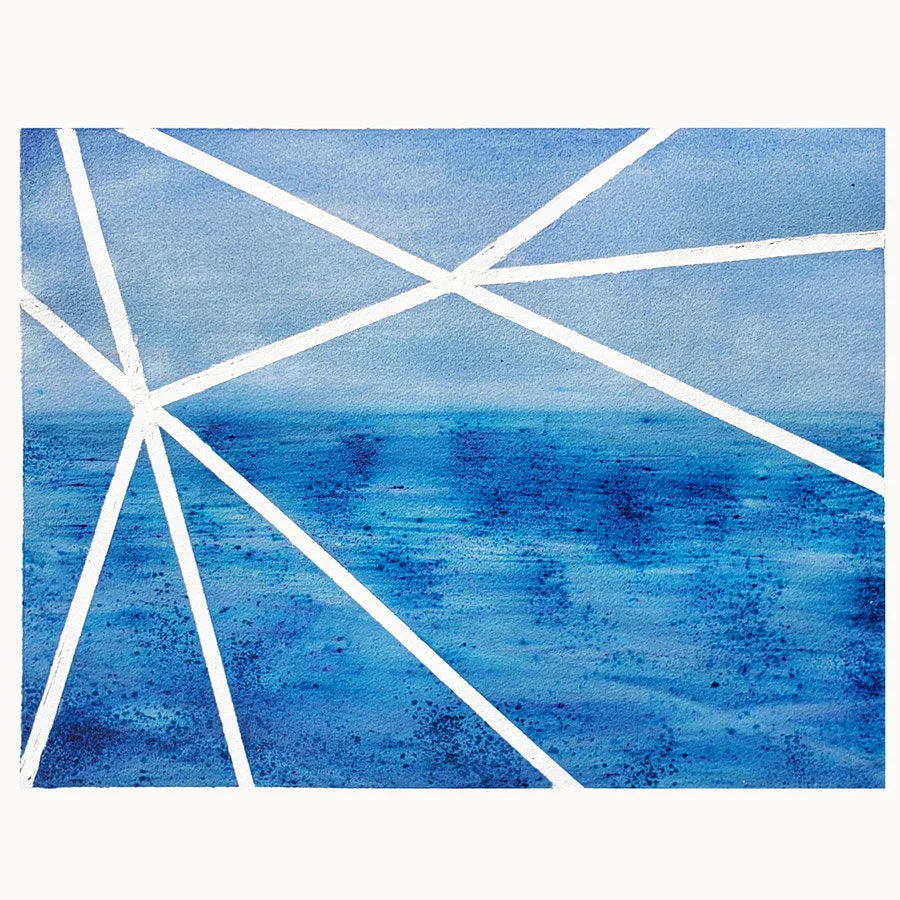 Modern watercolor landscape painting