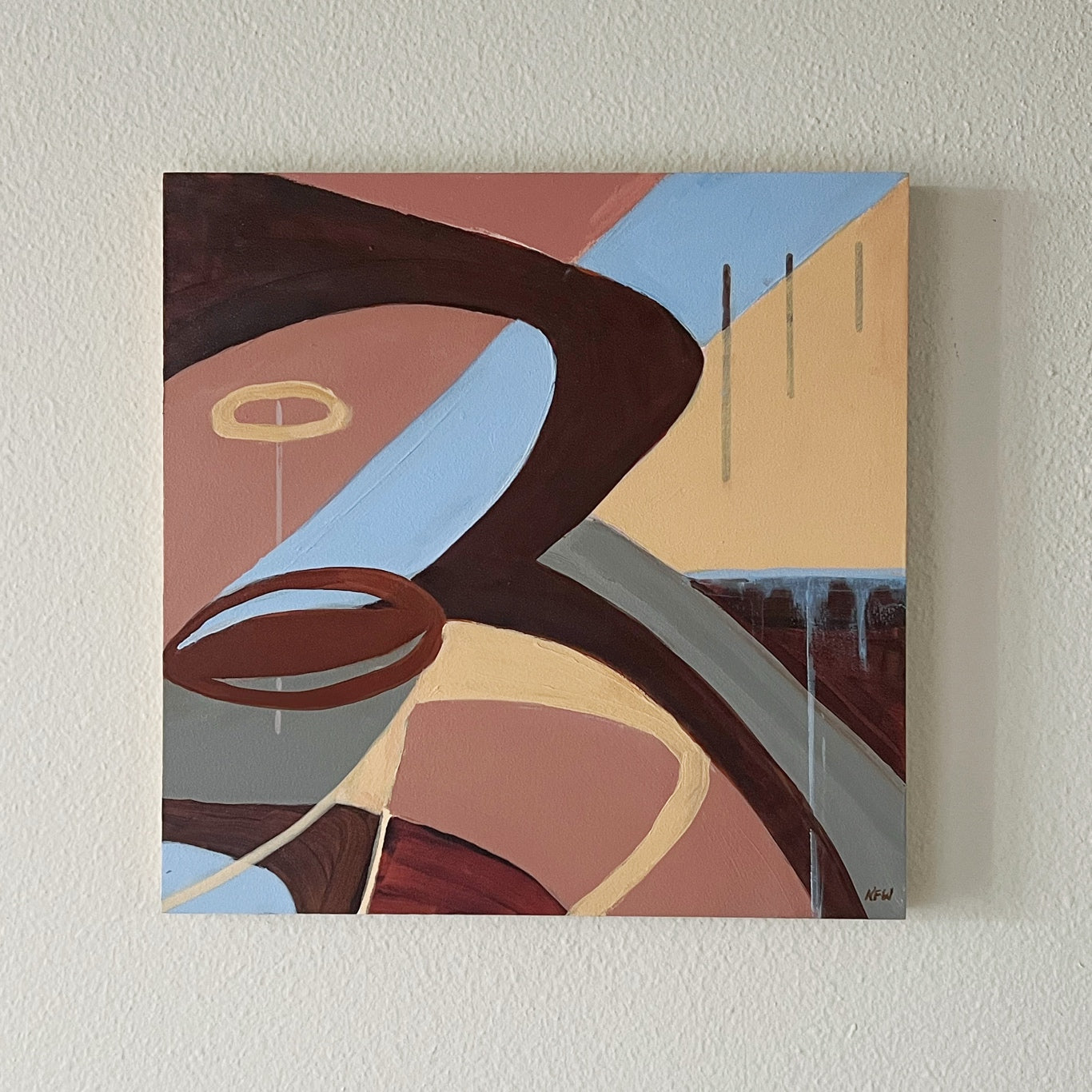 “Ribboned" original abstract painting by Kasey Wanford