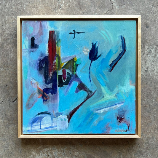 "Barrio Cart" original abstract painting by Kasey Wanford