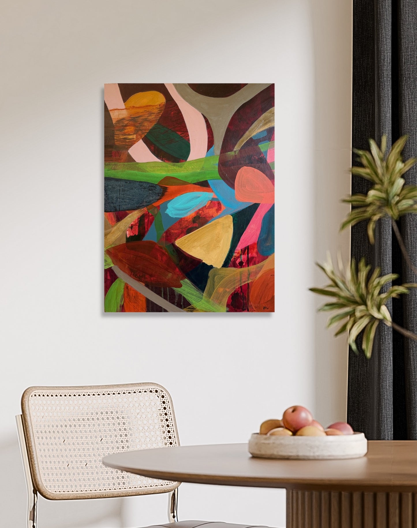 “Dining in”, Original Abstract Painting, 18x24