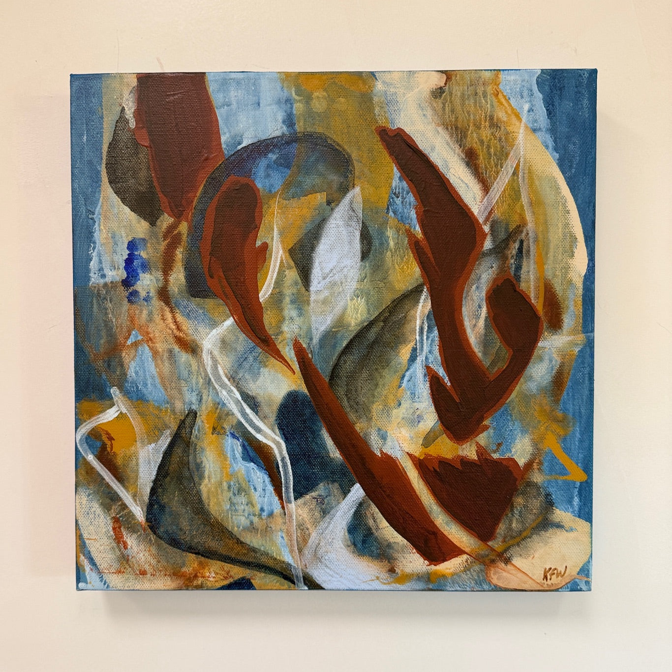 "Velvet Robe" Original Abstract Acrylic Painting on Canvas, 12x12
