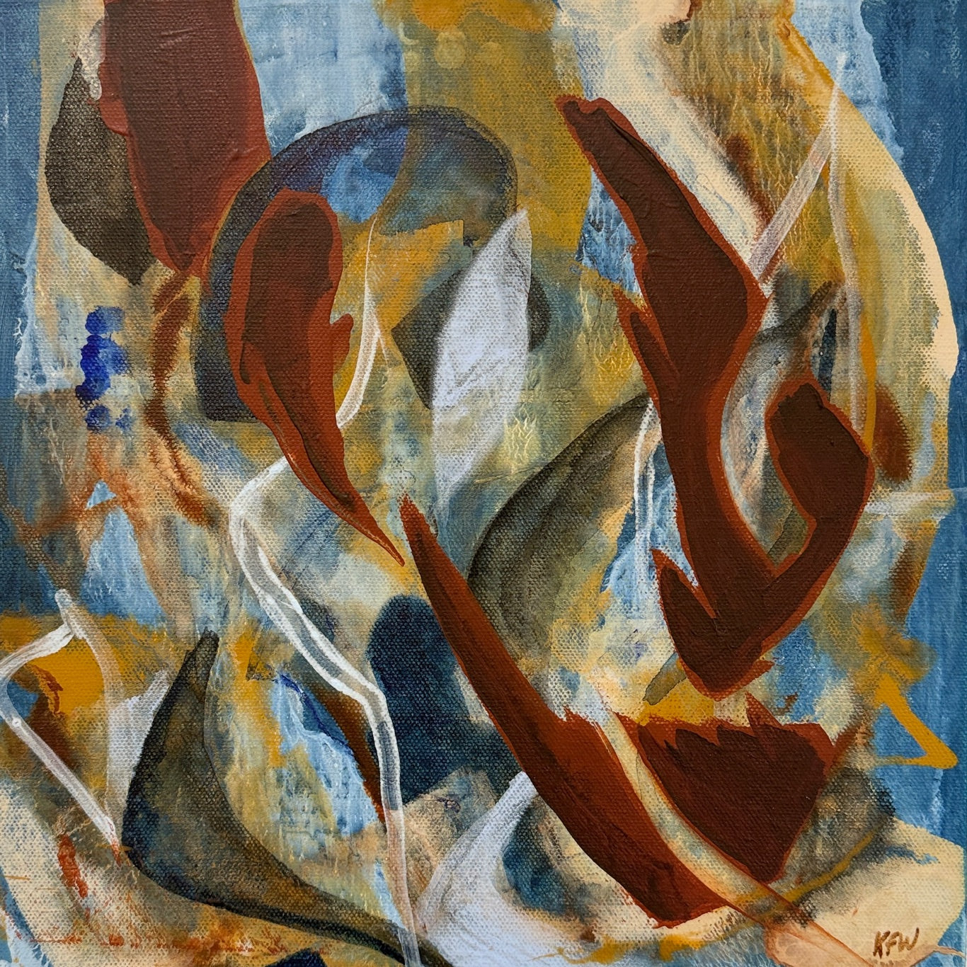 "Velvet Robe" Original Abstract Acrylic Painting on Canvas, 12x12