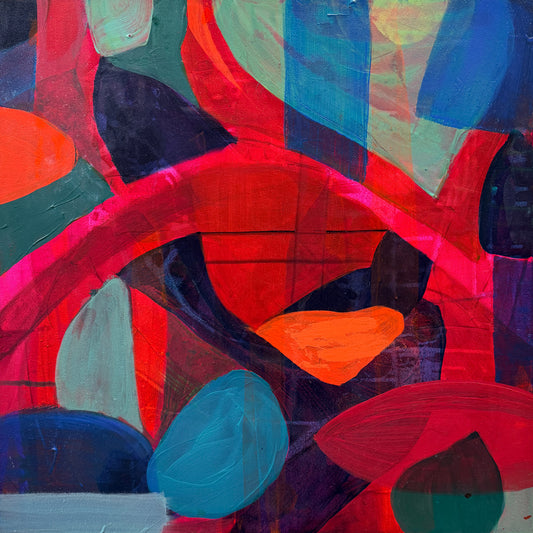 “Magical Thinking” original square painting by Kasey Wanford, 18x18