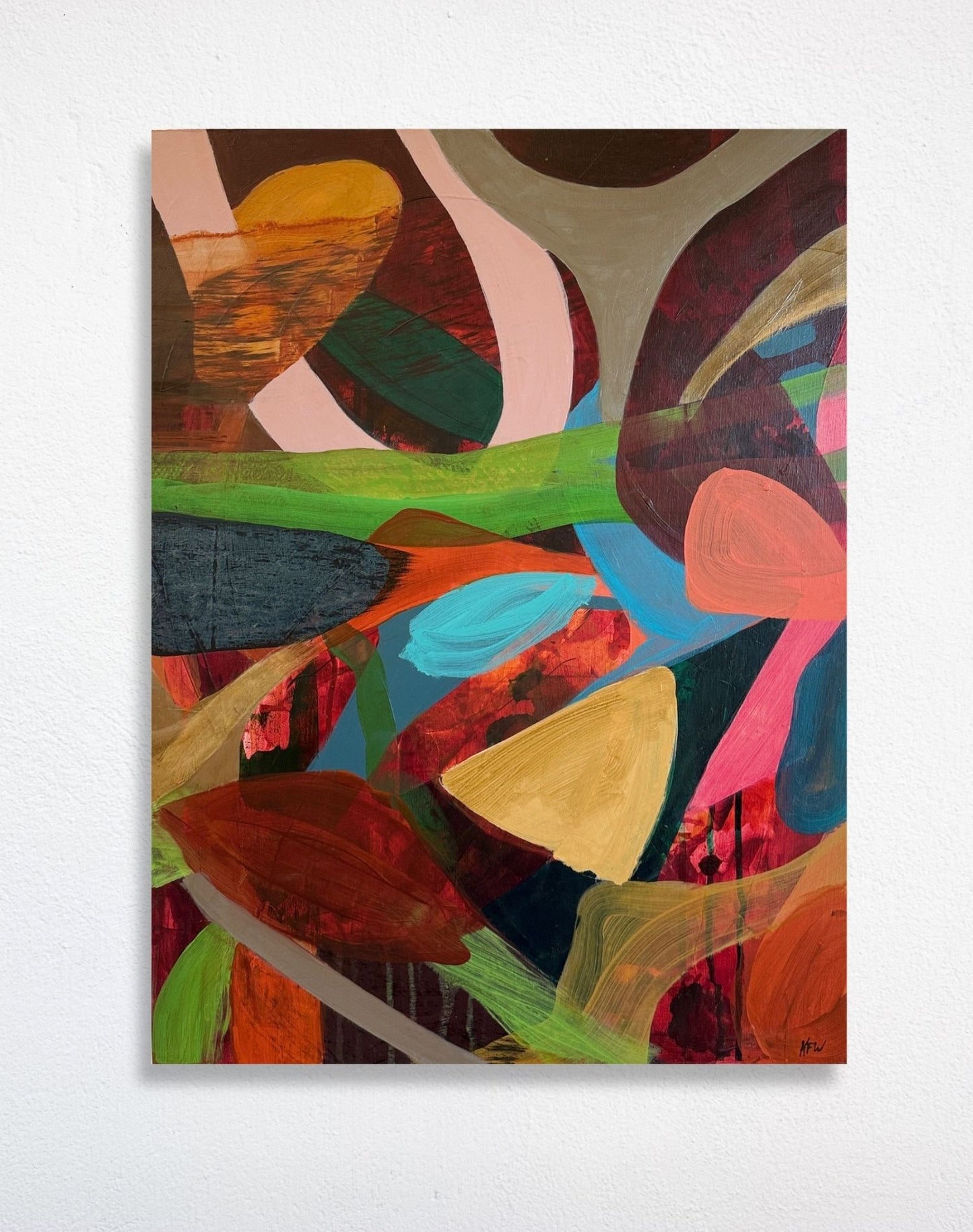 “Dining in”, Original Abstract Painting, 18x24