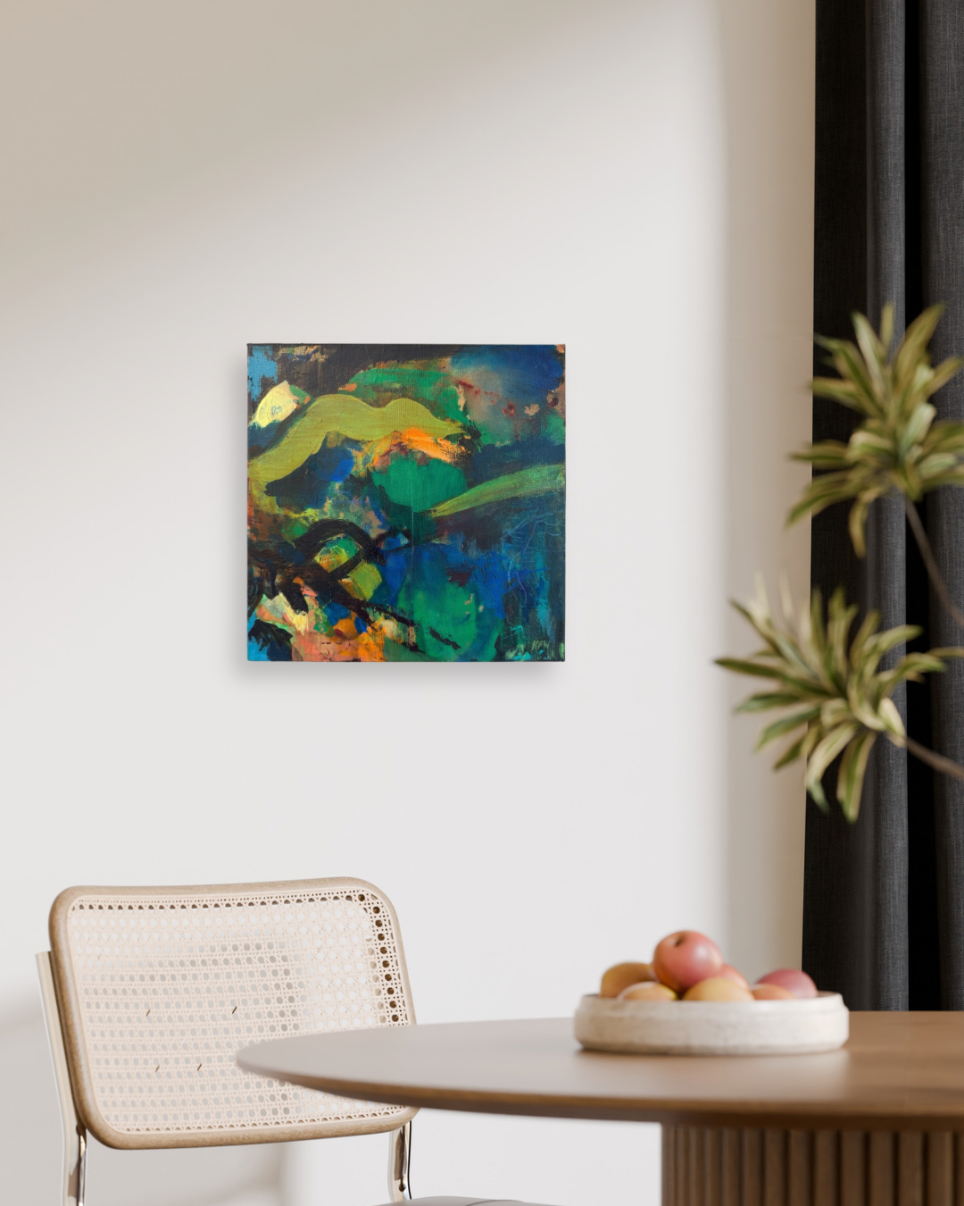 "Radio Silence" Original Abstract Acrylic Painting on Canvas, 12x12