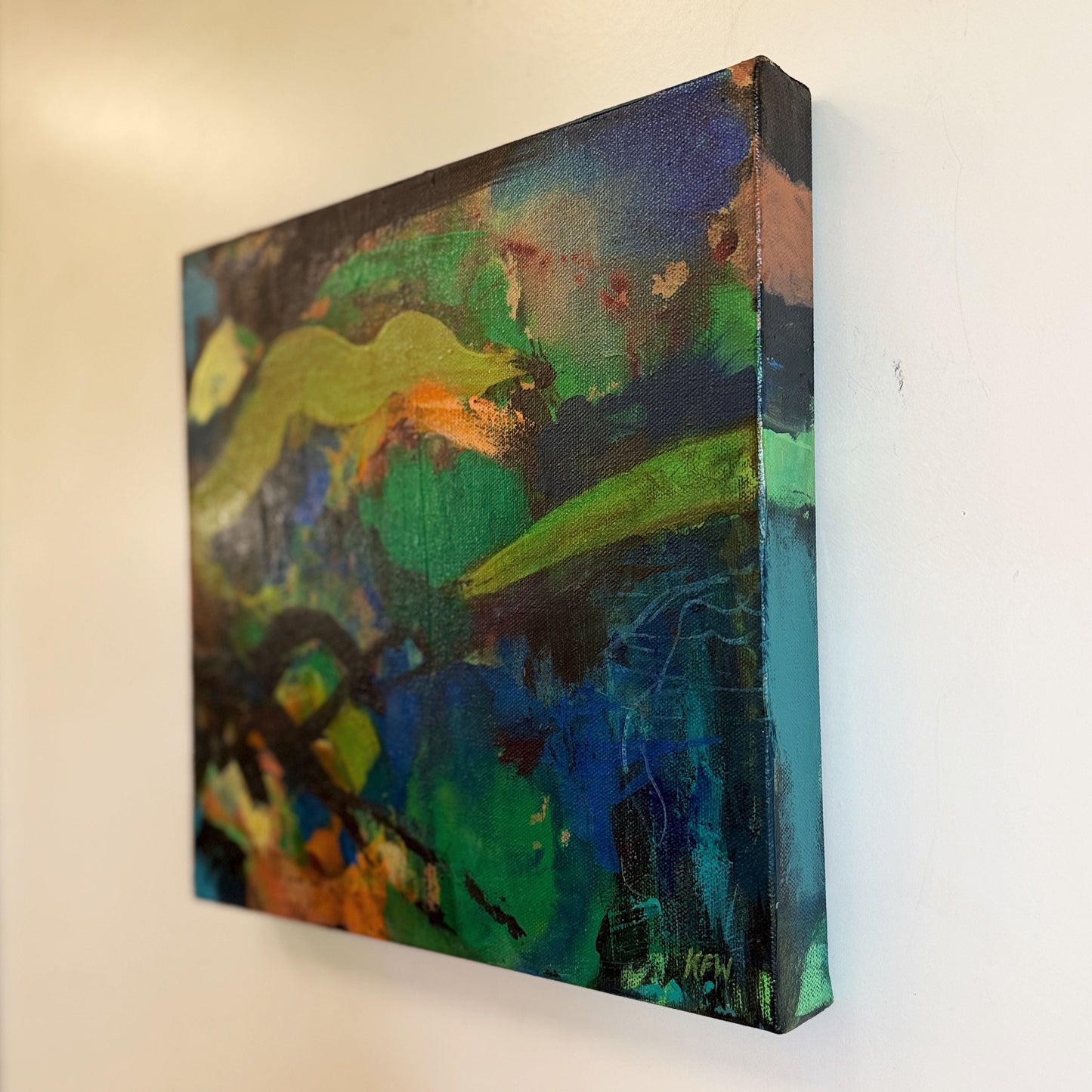 "Radio Silence" Original Abstract Acrylic Painting on Canvas, 12x12