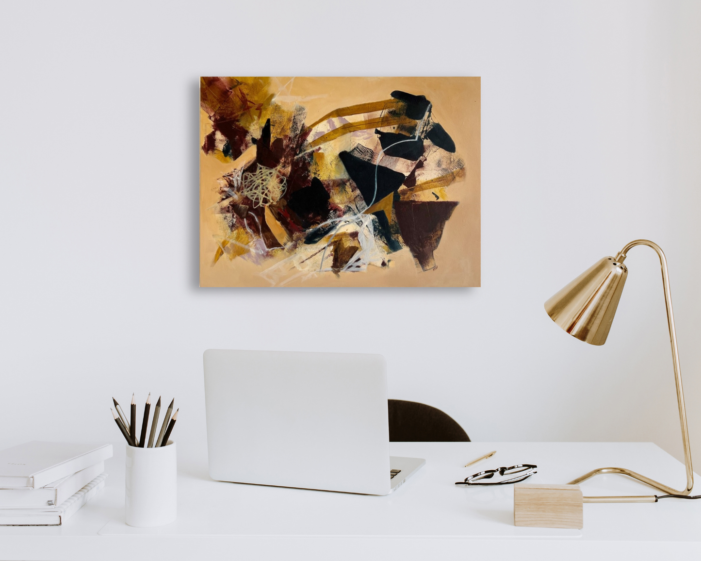 "All the Thinking" original abstract painting by Kasey Wanford