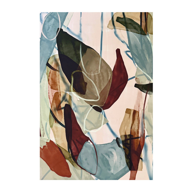 "Cherry Winter” Abstact art print by Kasey Wanford limited edition, 13x19