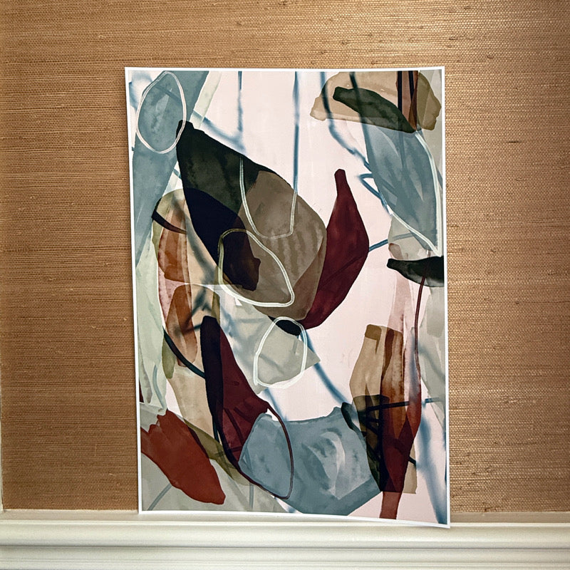 "Cherry Winter” Abstact art print by Kasey Wanford limited edition, 13x19