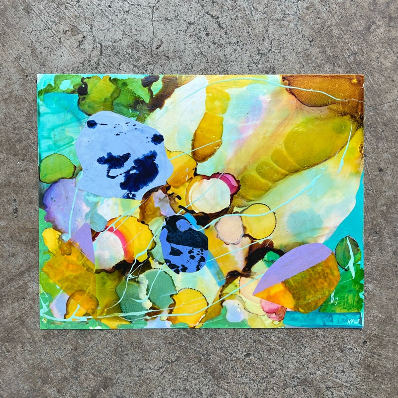 Colorful Abstract art on a concrete surface