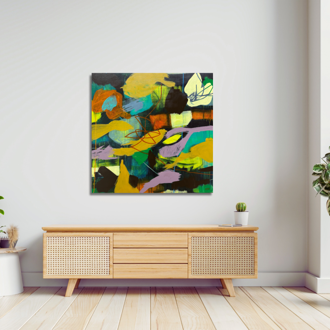 Bold Design Square Abstract Art on Wall