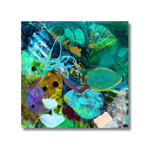 “Farther Still” Original Abstract Painting by Artist Kasey Wanford, 10x10