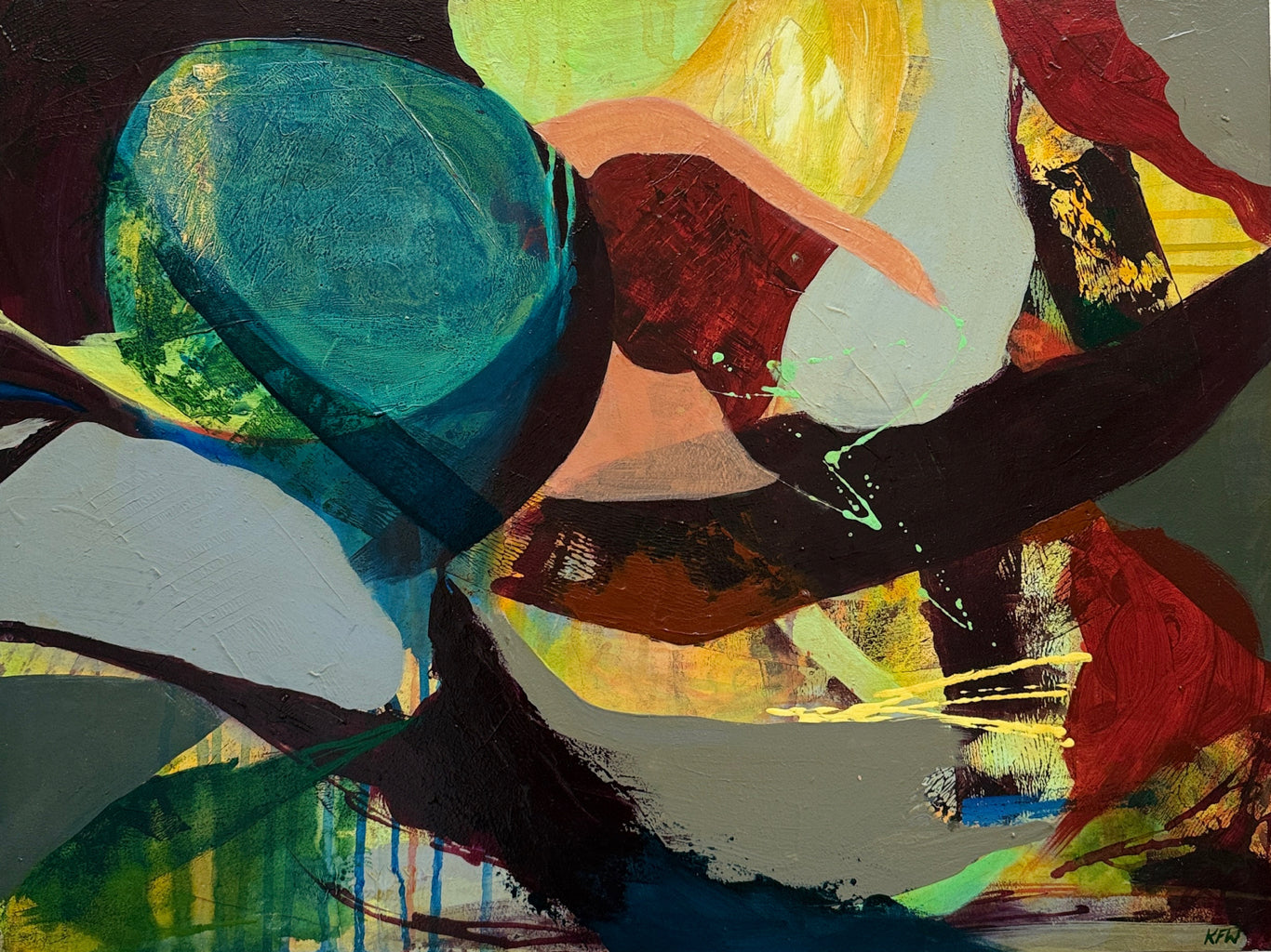 “Opposing Viewpoints” Original Abstract Painting by Kasey Wanford