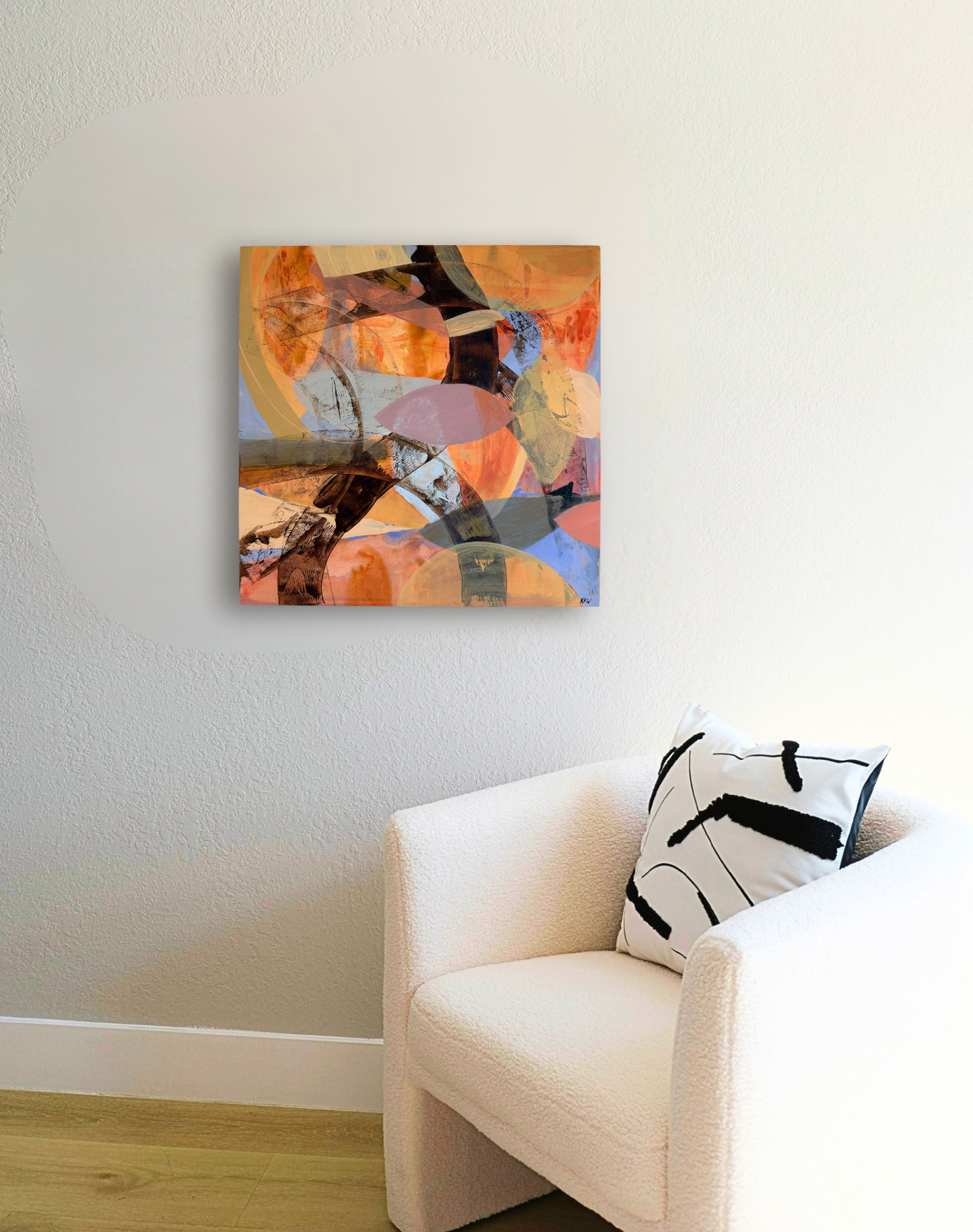 "Young and Restless" Original Abstract Acrylic Painting on Panel, 18x18