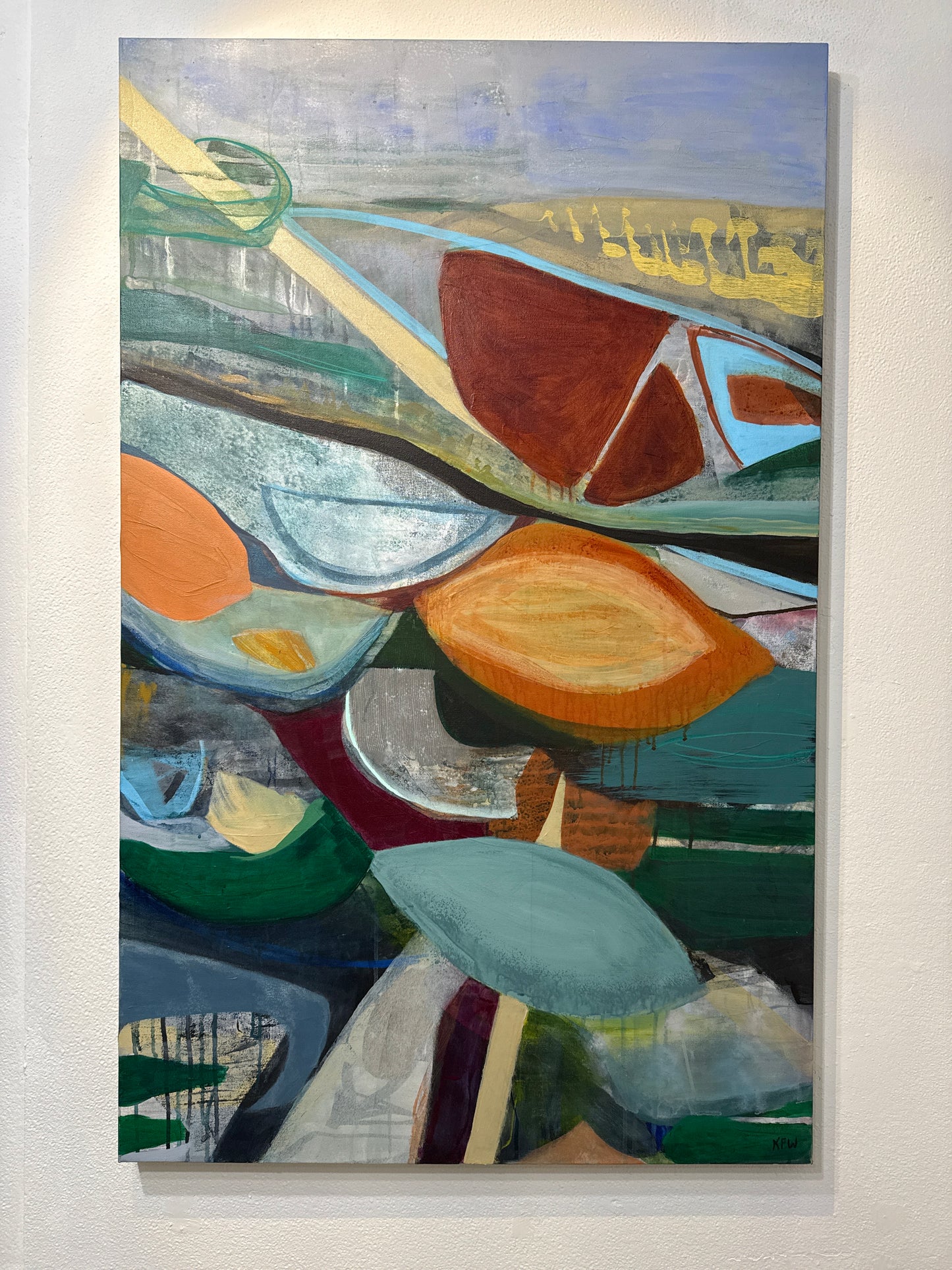 "North and West" Original Abstract Acrylic Painting on Canvas, 48x30