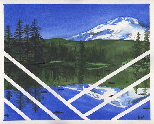 "Blue Hood" - Original contemporary watercolor