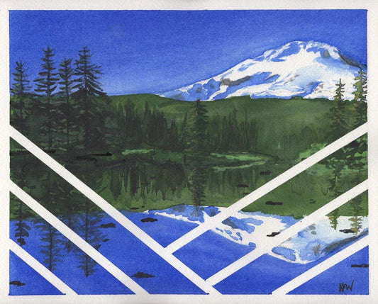 "Blue Hood" - Original contemporary watercolor