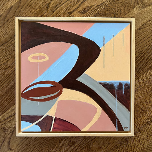 “Ribboned" original abstract painting by Kasey Wanford