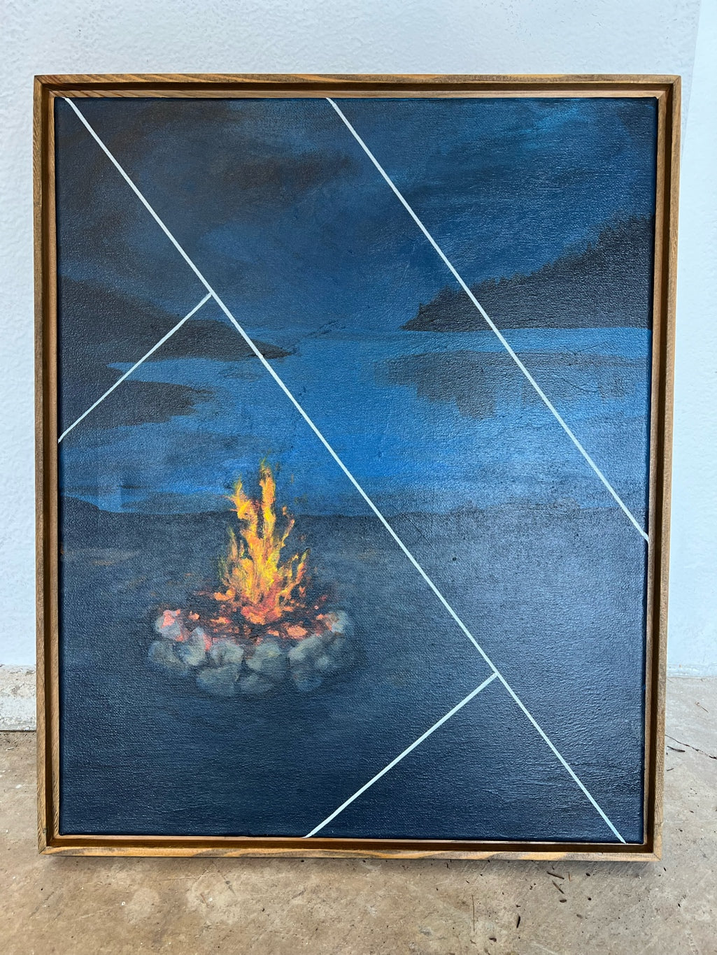 “Fireside Lake” original painting by Kasey Wanford